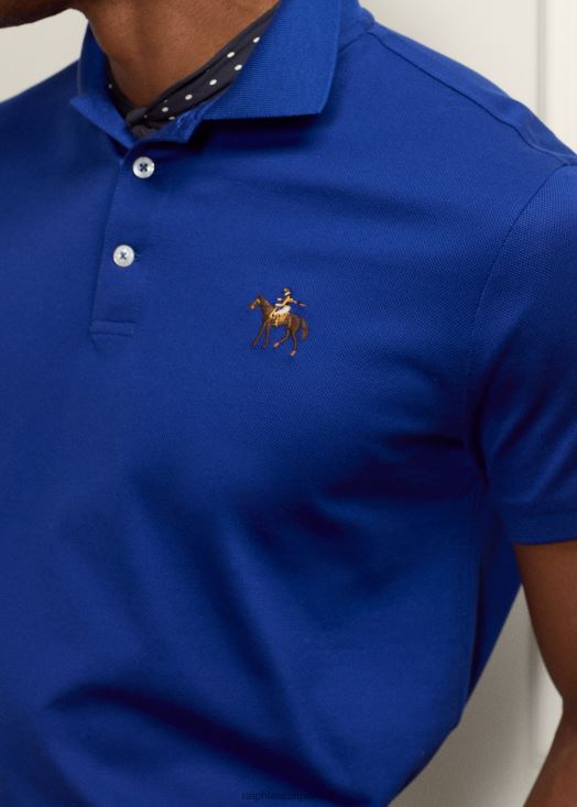 polo piqué coupe slim personnalisé 46T60T59 Hommes Ralph Lauren bleu royal