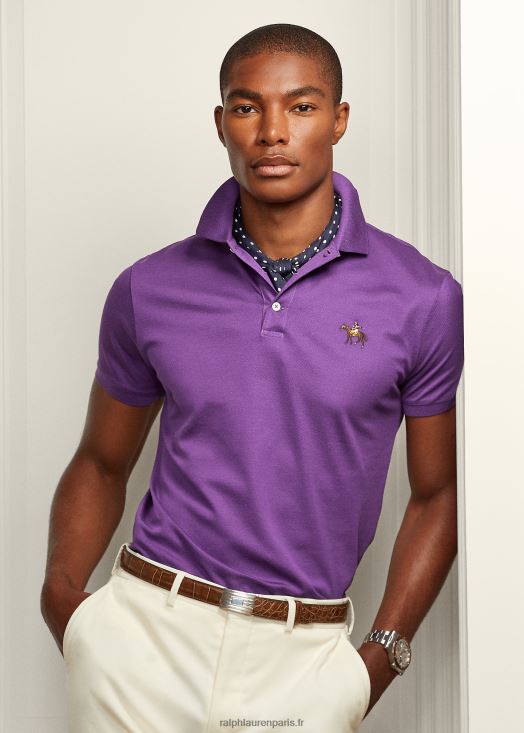 polo piqué coupe slim personnalisé 46T60T61 Hommes Ralph Lauren violet vif