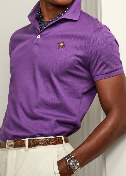 polo piqué coupe slim personnalisé 46T60T61 Hommes Ralph Lauren violet vif