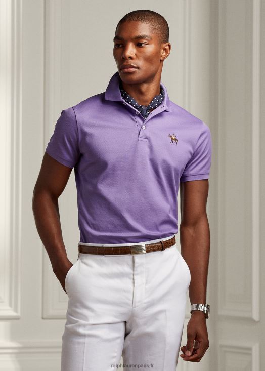 polo piqué coupe slim personnalisé 46T60T62 Hommes Ralph Lauren lavande classique