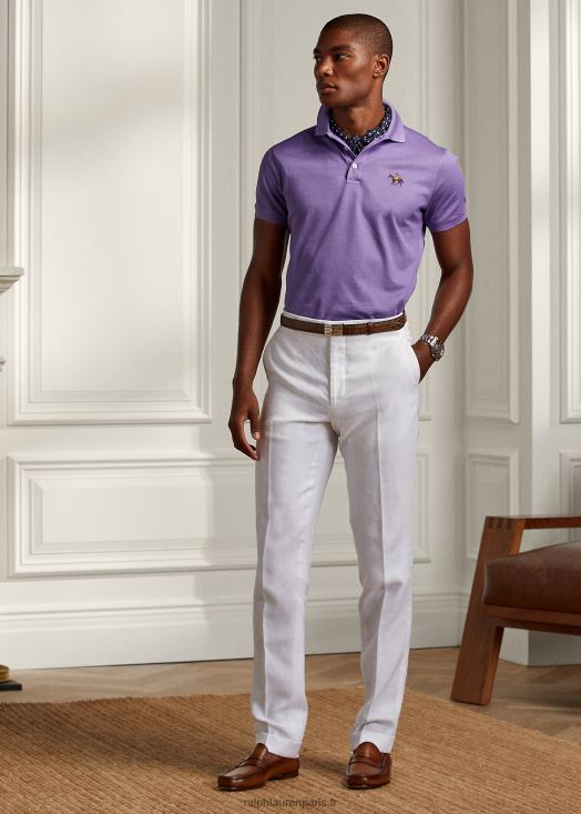 polo piqué coupe slim personnalisé 46T60T62 Hommes Ralph Lauren lavande classique
