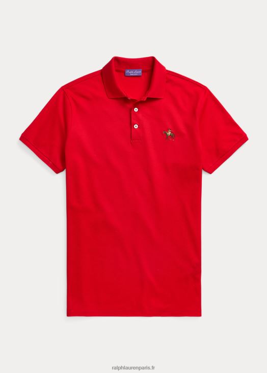 polo piqué coupe slim personnalisé 46T60T63 Hommes Ralph Lauren rouge classique