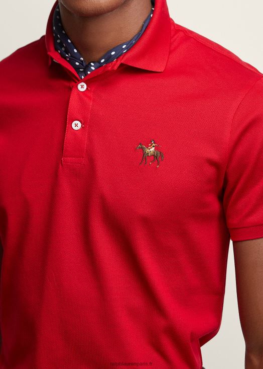 polo piqué coupe slim personnalisé 46T60T63 Hommes Ralph Lauren rouge classique