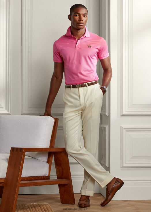 polo piqué coupe slim personnalisé 46T60T64 Hommes Ralph Lauren rose vif classique