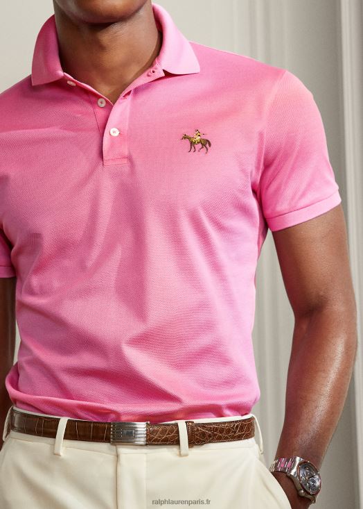 polo piqué coupe slim personnalisé 46T60T64 Hommes Ralph Lauren rose vif classique