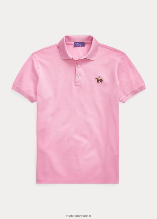 polo piqué coupe slim personnalisé 46T60T65 Hommes Ralph Lauren rose pâle classique