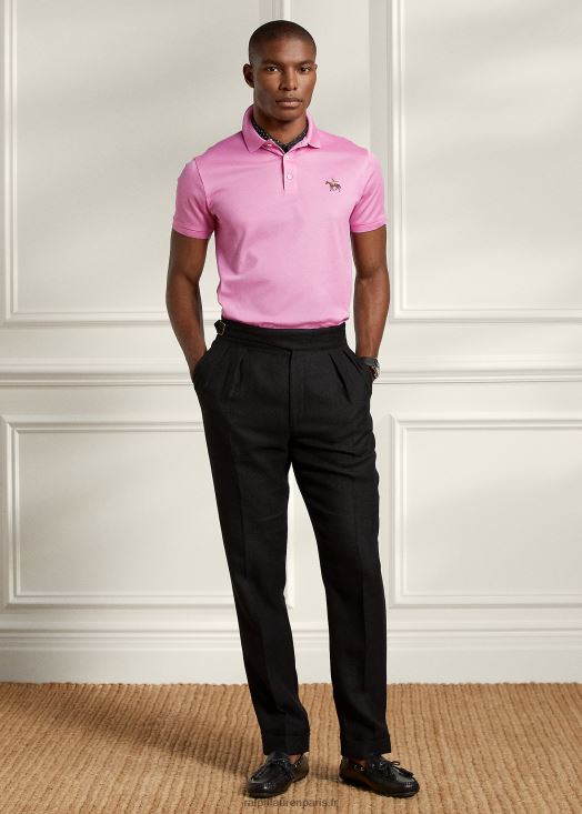 polo piqué coupe slim personnalisé 46T60T65 Hommes Ralph Lauren rose pâle classique