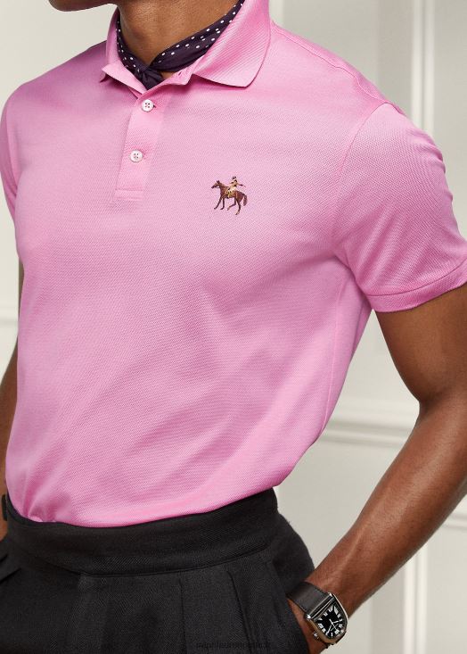 polo piqué coupe slim personnalisé 46T60T65 Hommes Ralph Lauren rose pâle classique