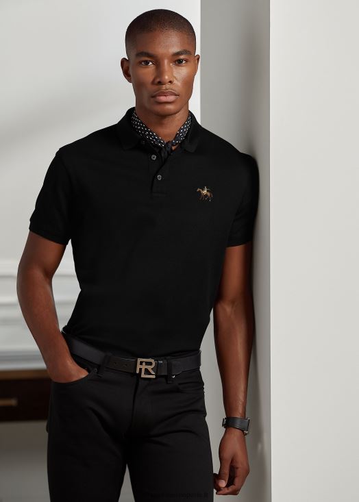 polo piqué coupe slim personnalisé 46T60T68 Hommes Ralph Lauren noir classique