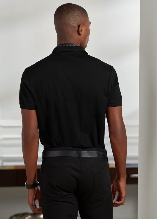 polo piqué coupe slim personnalisé 46T60T68 Hommes Ralph Lauren noir classique