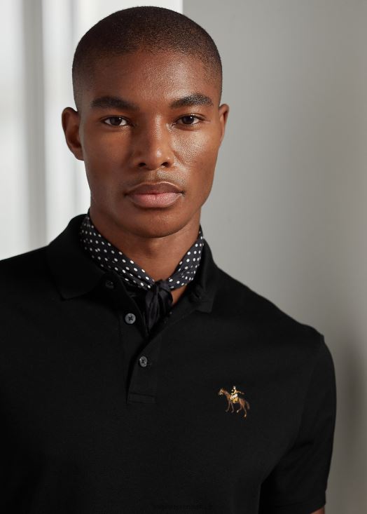 polo piqué coupe slim personnalisé 46T60T68 Hommes Ralph Lauren noir classique