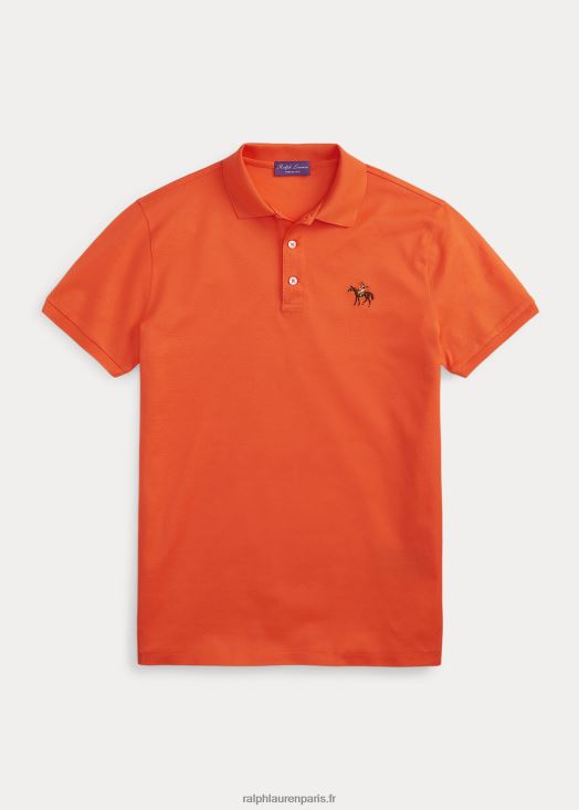 polo piqué coupe slim personnalisé 46T60T8404 Hommes Ralph Lauren coquelicot orange