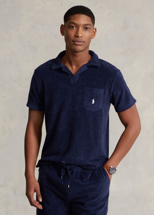 polo éponge coupe slim personnalisé 46T60T557 Hommes Ralph Lauren marine de newport