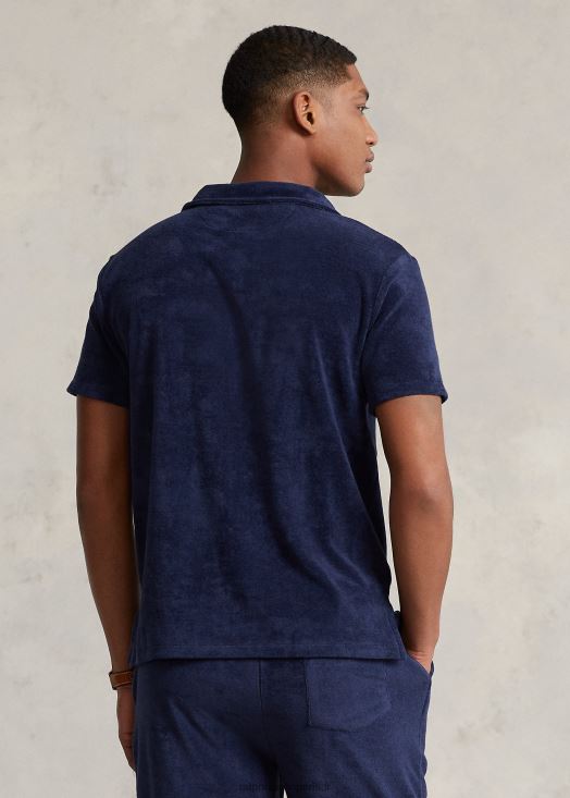 polo éponge coupe slim personnalisé 46T60T557 Hommes Ralph Lauren marine de newport