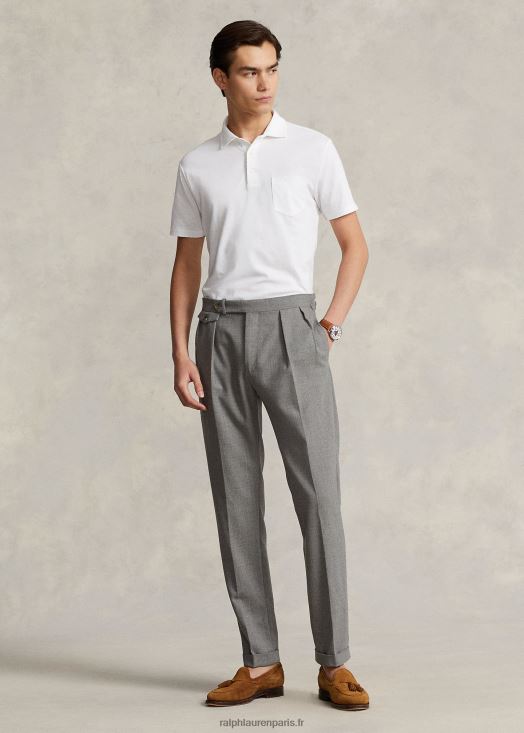polo slim fit personnalisé en coton et lin 46T60T1230 Hommes Ralph Lauren blanc