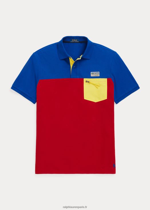 polo utilitaire coupe classique en mesh 46T60T8453 Hommes Ralph Lauren rl 2000 multi rouge