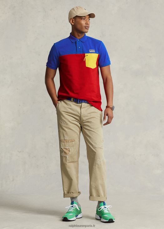 polo utilitaire coupe classique en mesh 46T60T8453 Hommes Ralph Lauren rl 2000 multi rouge