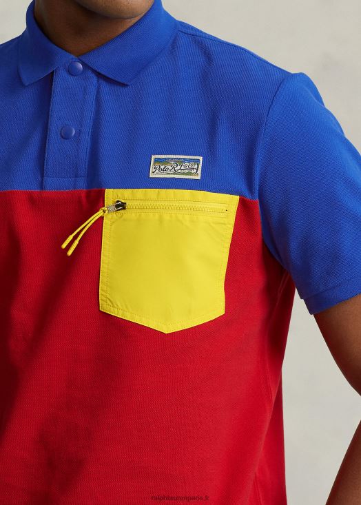 polo utilitaire coupe classique en mesh 46T60T8453 Hommes Ralph Lauren rl 2000 multi rouge