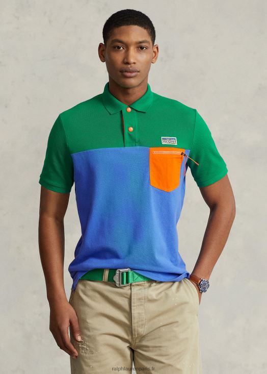 polo utilitaire coupe classique en mesh 46T60T8454 Hommes Ralph Lauren étoile saphir multi