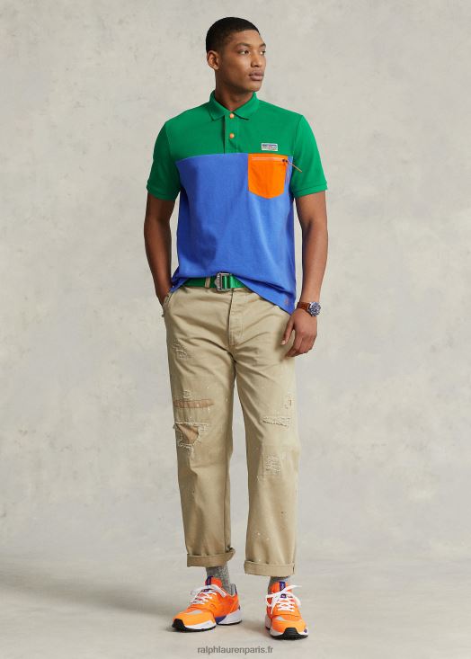 polo utilitaire coupe classique en mesh 46T60T8454 Hommes Ralph Lauren étoile saphir multi