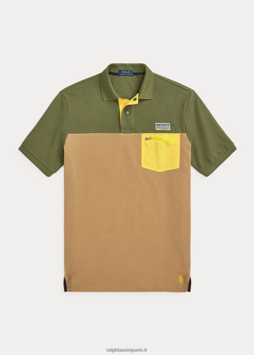 polo utilitaire coupe classique en mesh 46T60T8455 Hommes Ralph Lauren multi sauge noire