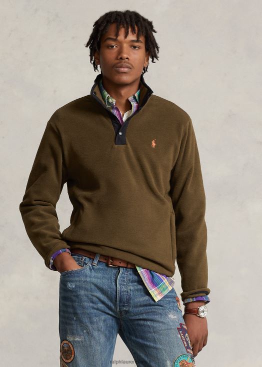 pull à col montant en molleton brossé 46T60T8665 Hommes Ralph Lauren olivier à baldaquin