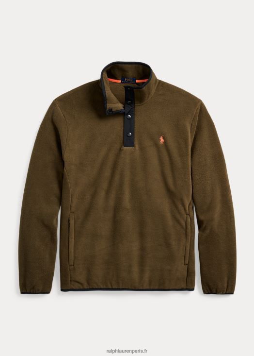 pull à col montant en molleton brossé 46T60T8665 Hommes Ralph Lauren olivier à baldaquin