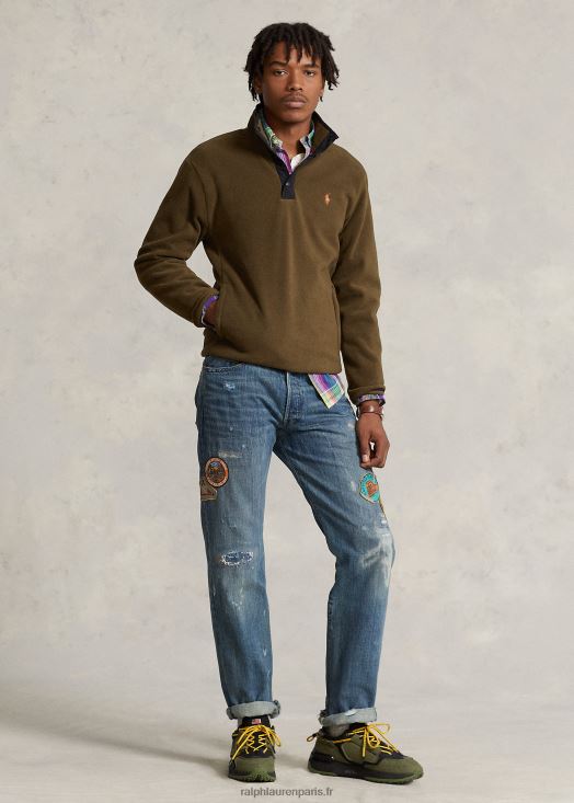 pull à col montant en molleton brossé 46T60T8665 Hommes Ralph Lauren olivier à baldaquin