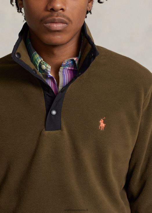 pull à col montant en molleton brossé 46T60T8665 Hommes Ralph Lauren olivier à baldaquin