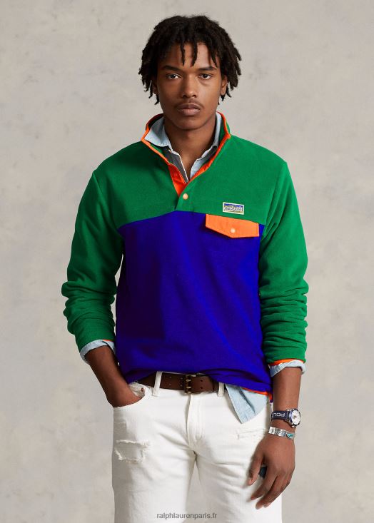 pull en molleton brossé color-block 46T60T1182 Hommes Ralph Lauren multi vert primaire