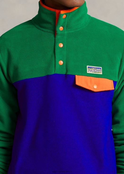pull en molleton brossé color-block 46T60T1182 Hommes Ralph Lauren multi vert primaire