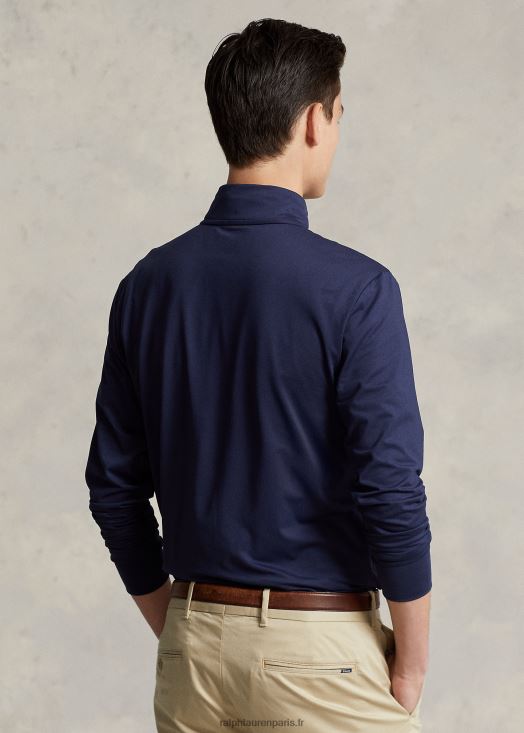 pull zippé en jersey performance 46T60T1012 Hommes Ralph Lauren marine raffinée