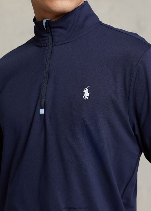 pull zippé en jersey performance 46T60T1012 Hommes Ralph Lauren marine raffinée