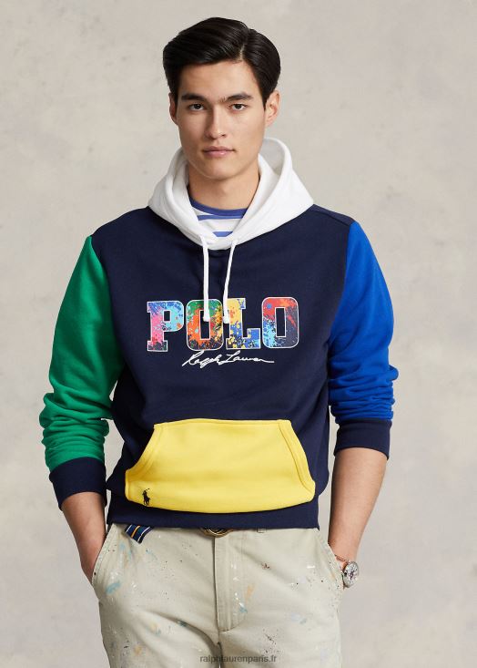 sweat à capuche colour-block à logo 46T60T1250 Hommes Ralph Lauren croisière marine multi