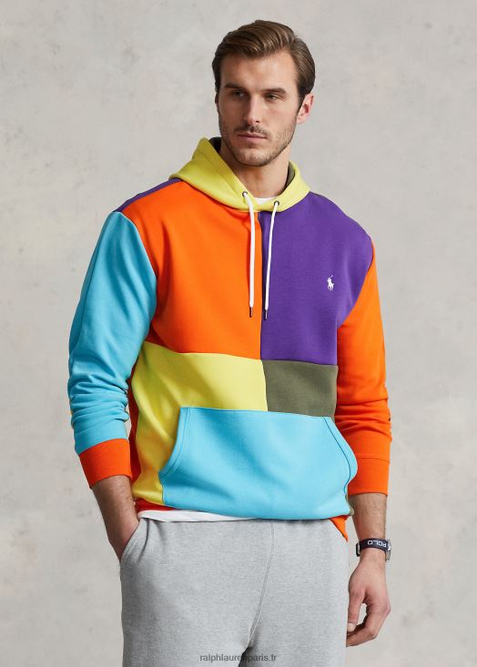 sweat à capuche en maille double déperlante 46T60T1638 Hommes Ralph Lauren voile orange multi