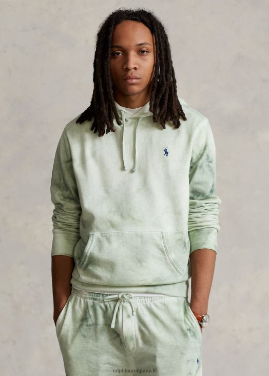 sweat à capuche en molleton de coton et lin 46T60T1126 Hommes Ralph Lauren menthe fanée