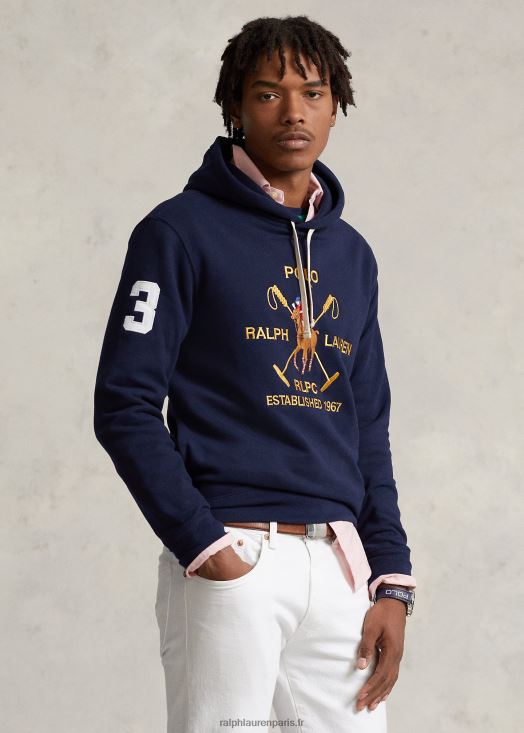 sweat à capuche en polaire avec écusson big polo 46T60T1152 Hommes Ralph Lauren marine de croisière