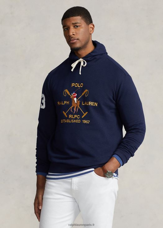 sweat à capuche en polaire avec écusson big pony 46T60T1630 Hommes Ralph Lauren marine de croisière