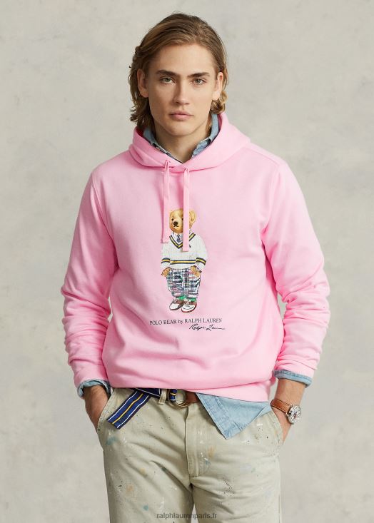 sweat à capuche en polaire polo bear 46T60T1039 Hommes Ralph Lauren ours hampton rose carmel