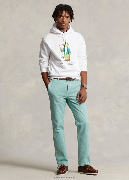 sweat à capuche en polaire polo bear 46T60T1107 Hommes Ralph Lauren ours pêcheur blanc