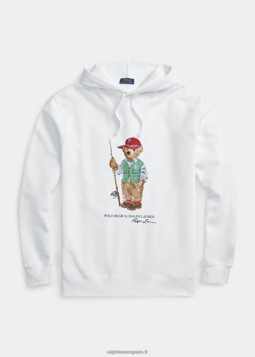 sweat à capuche en polaire polo bear 46T60T1668 Hommes Ralph Lauren ours pêcheur blanc