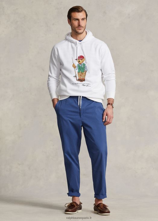 sweat à capuche en polaire polo bear 46T60T1668 Hommes Ralph Lauren ours pêcheur blanc