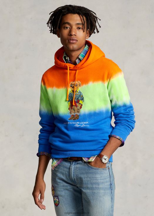 sweat à capuche en polaire tie-dye polo bear 46T60T8605 Hommes Ralph Lauren saphir