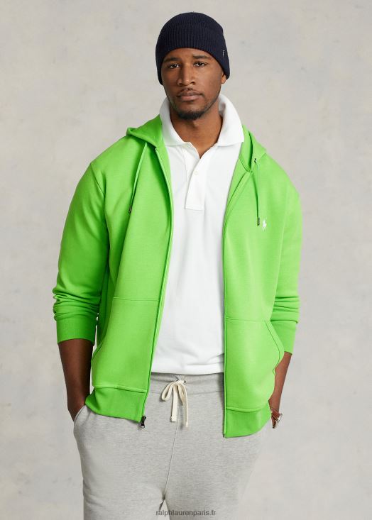 sweat à capuche entièrement zippé 46T60T1611 Hommes Ralph Lauren vert galaxie
