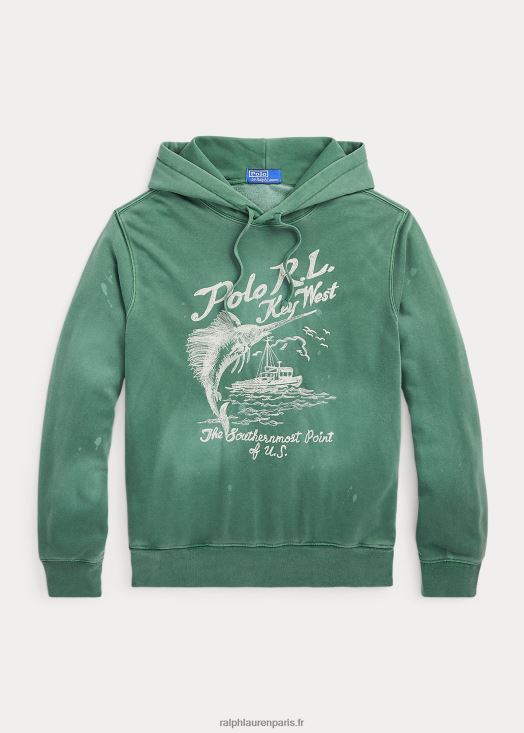 sweat à capuche graphique brodé 46T60T782 Hommes Ralph Lauren vert verano