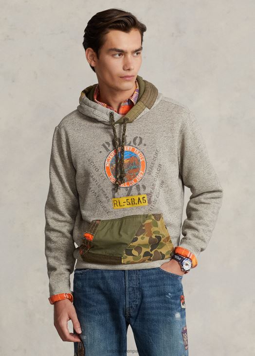 sweat à capuche graphique en polaire 46T60T133 Hommes Ralph Lauren chiné vintage foncé chiné