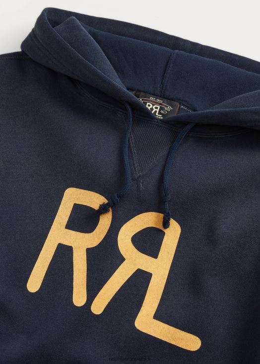 sweat à capuche à logo 46T60T1718 Hommes Ralph Lauren bleu marine délavé