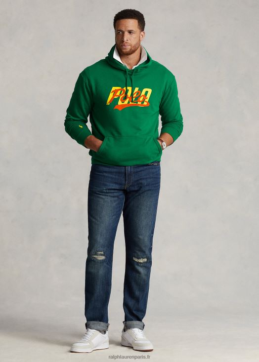 sweat à capuche à logo empilé 46T60T1897 Hommes Ralph Lauren vert primaire