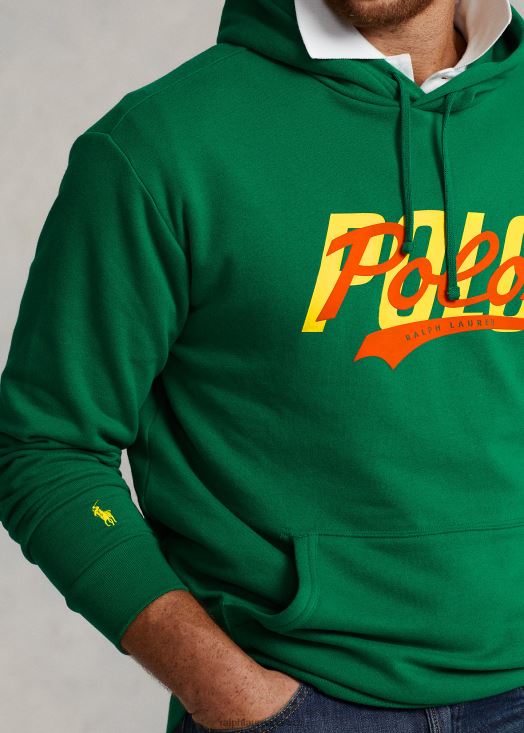 sweat à capuche à logo empilé 46T60T1897 Hommes Ralph Lauren vert primaire