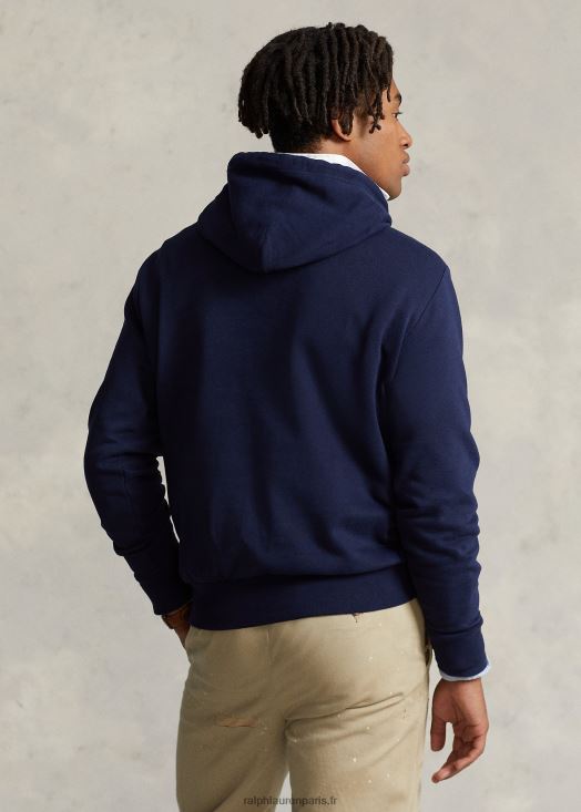 sweat à capuche à logo empilé 46T60T871 Hommes Ralph Lauren marine de croisière
